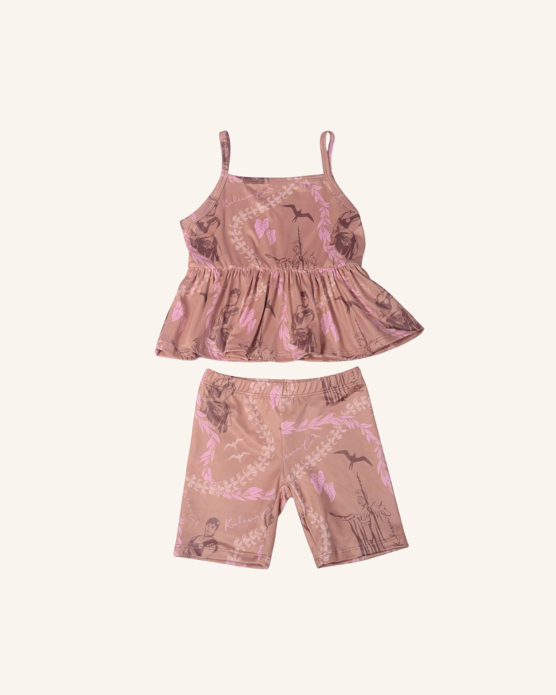 Brown Queen Peplum Tank Set