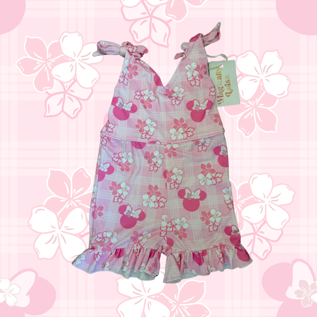 Pink Minnie + Pua Ruffle Shorts Romper