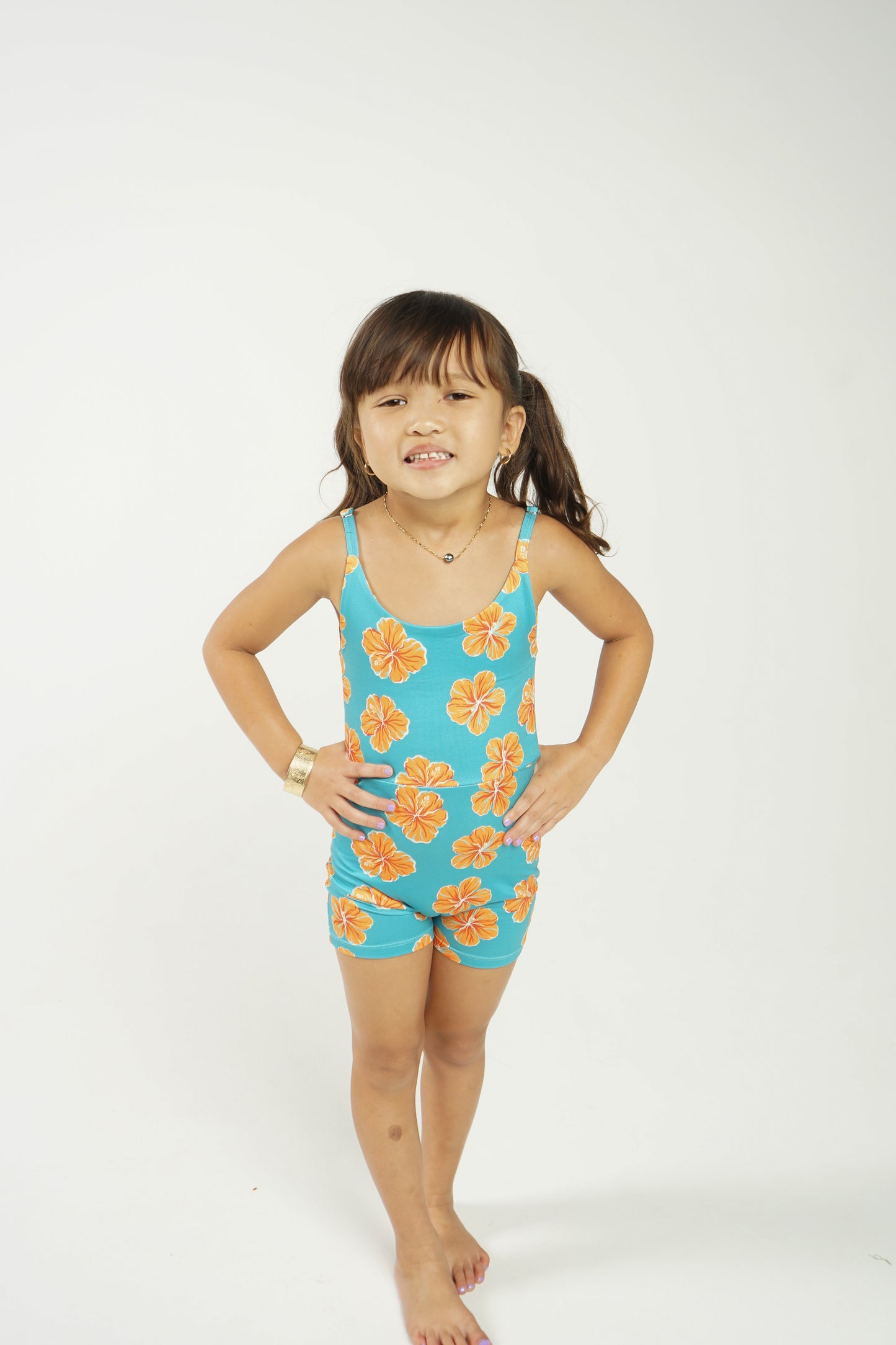 Teal Hibiscus Luisa Playsuit