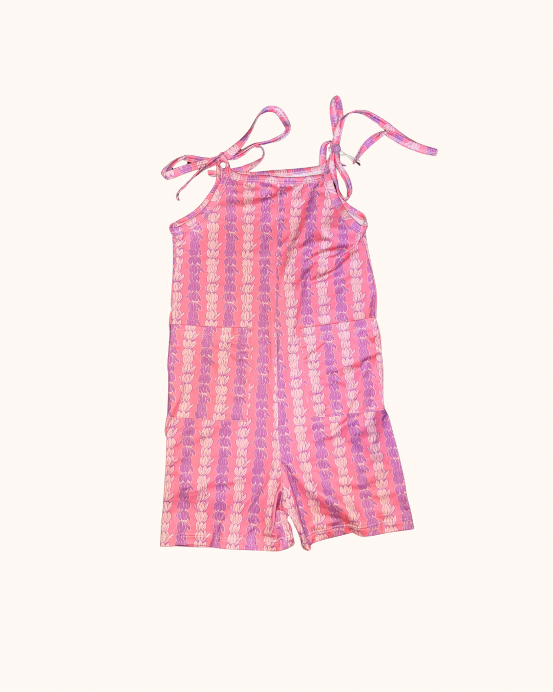 Pink Pikake Tie Shortalls
