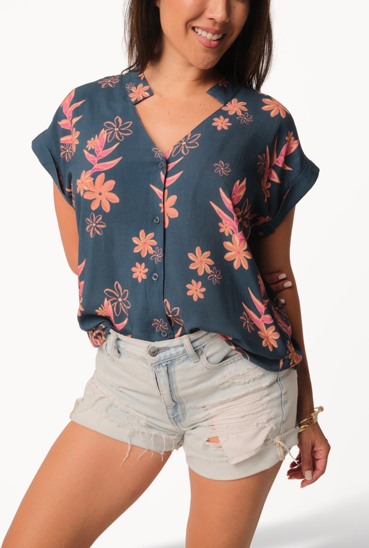BLUE HELECONIA KUULEI BLOUSE