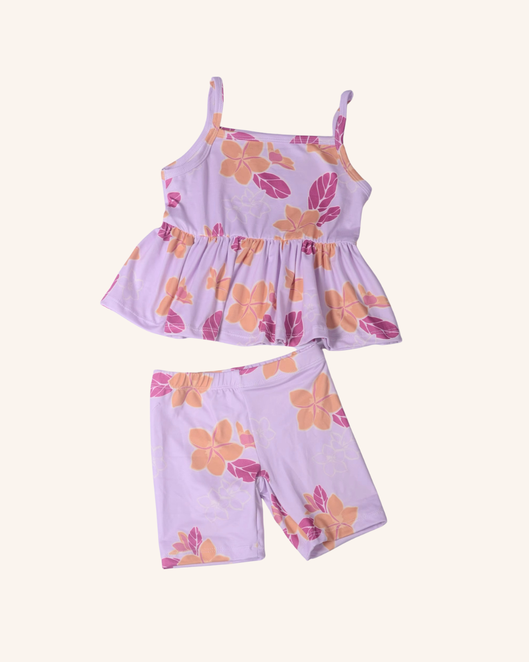 Purple Pua Melia Peplum Tank Set