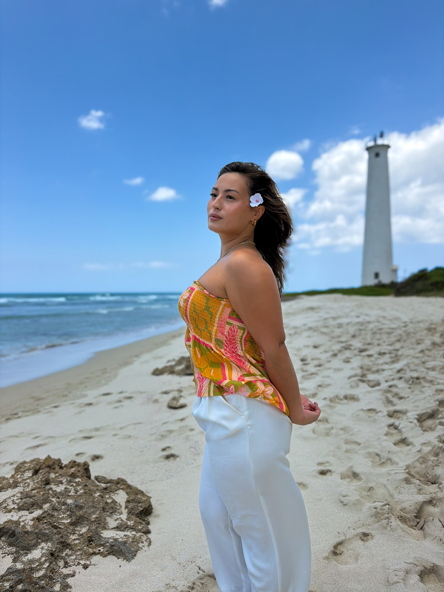 Yellow Pua Patch Tube Top