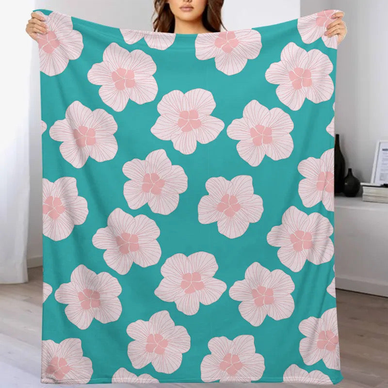 Teal Hau Flower Blanket