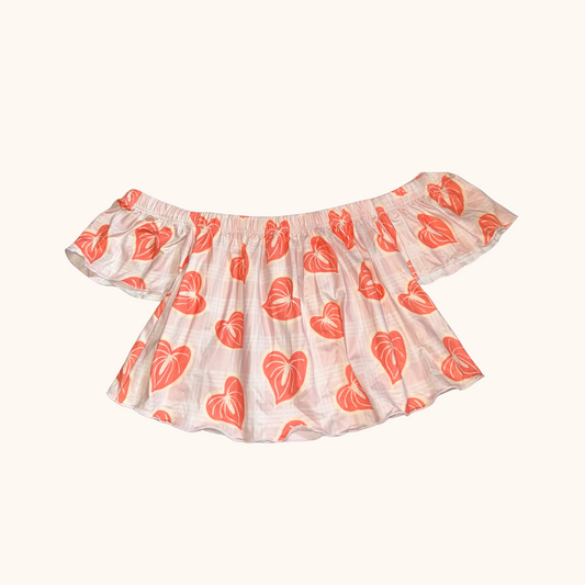 Pink Palaka & Anthurium OTS Top