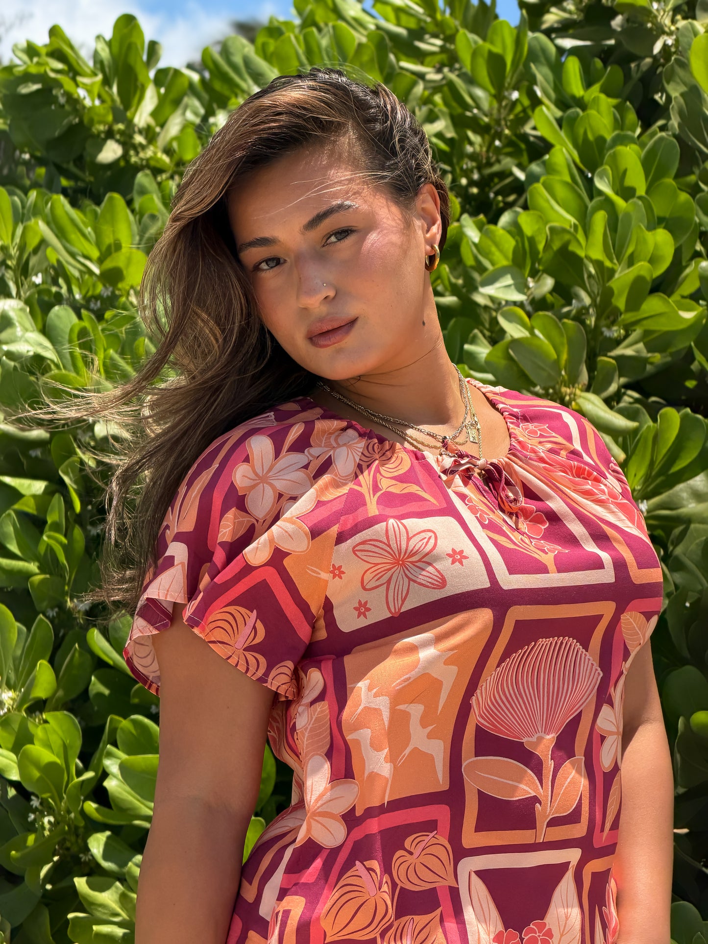 Peach Pua Patch Layla Top