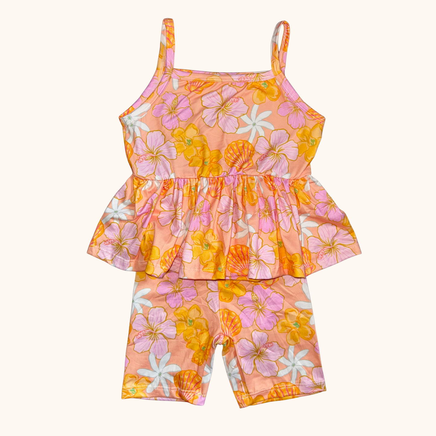 Sunrise Shell Peplum Tank Set