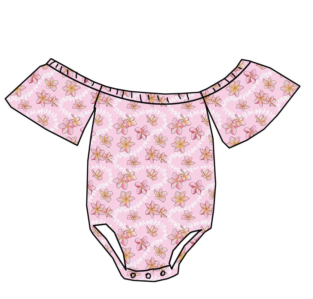 PREORDER: Pink Plumeria Lei OTS Bodysuit