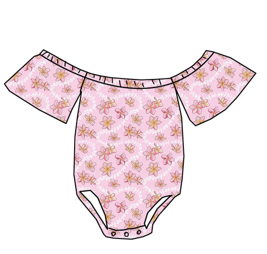 PREORDER: Pink Plumeria Lei OTS Bodysuit