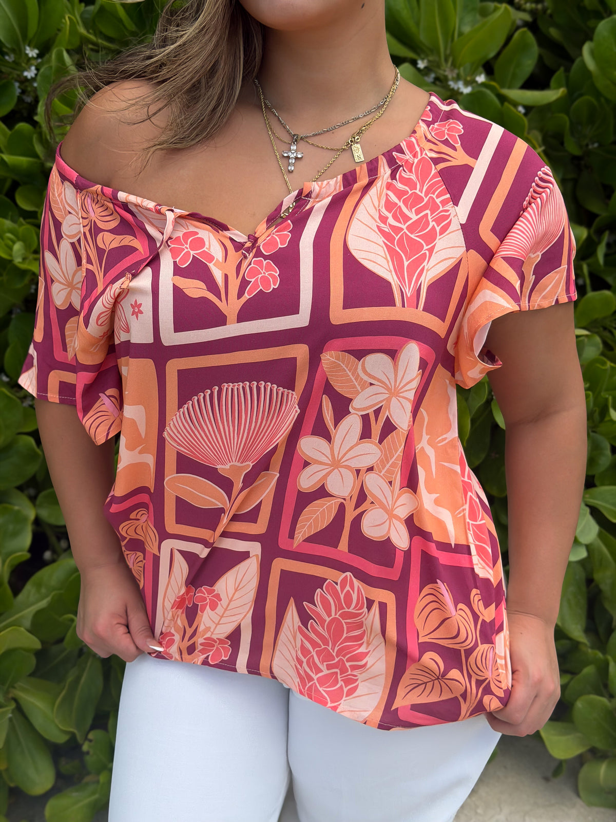 Peach Pua Patch Layla Top