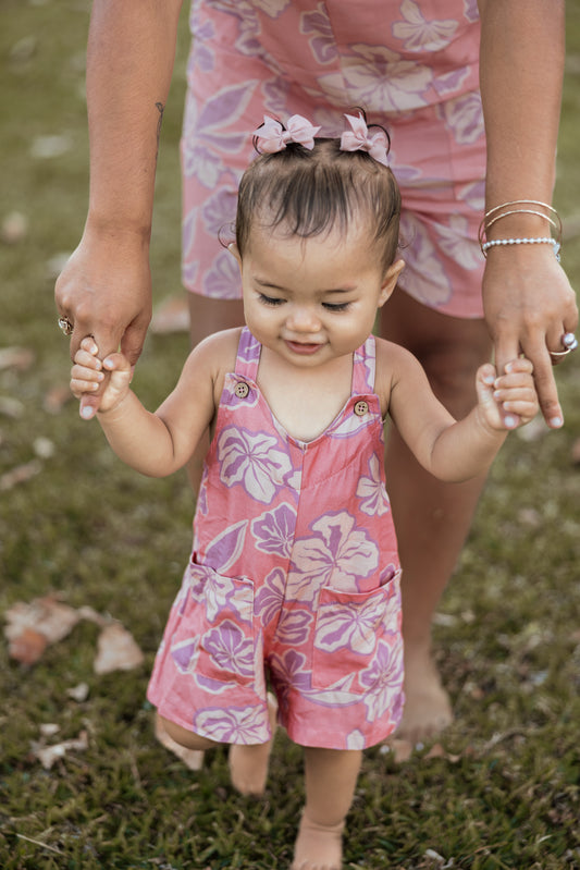 Bebeh Pink Retro Pua Overalls
