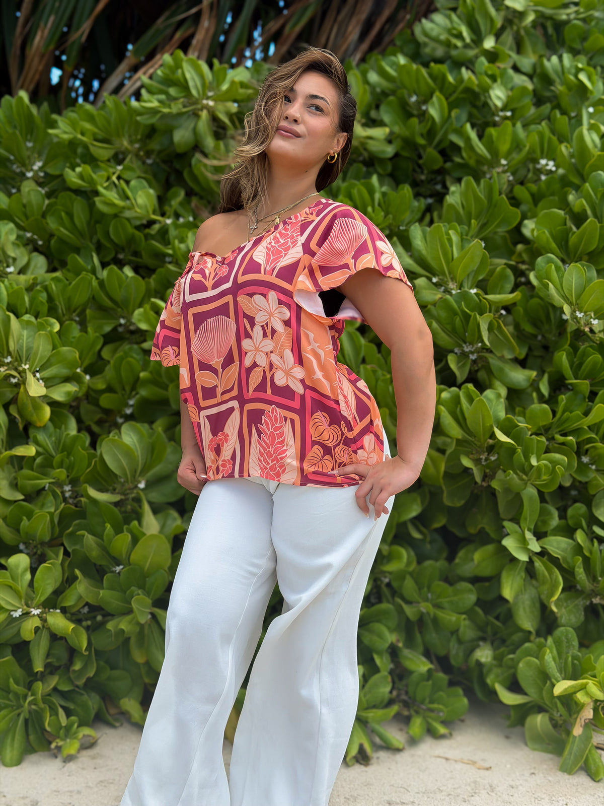 Peach Pua Patch Layla Top