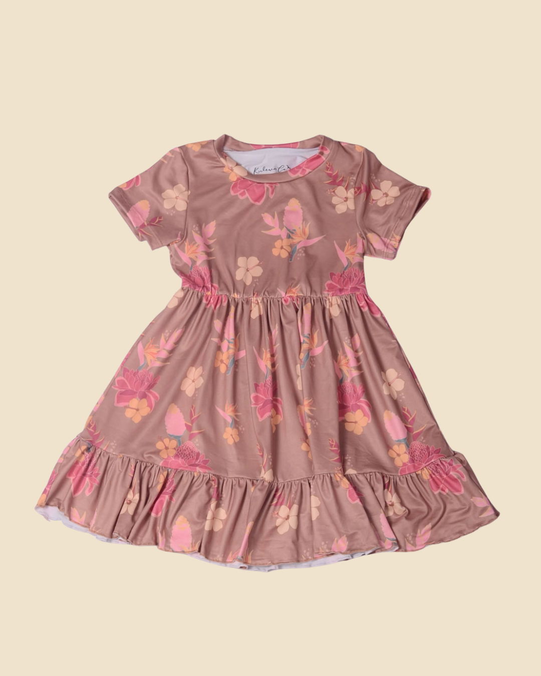 Brown Floral T-Dress