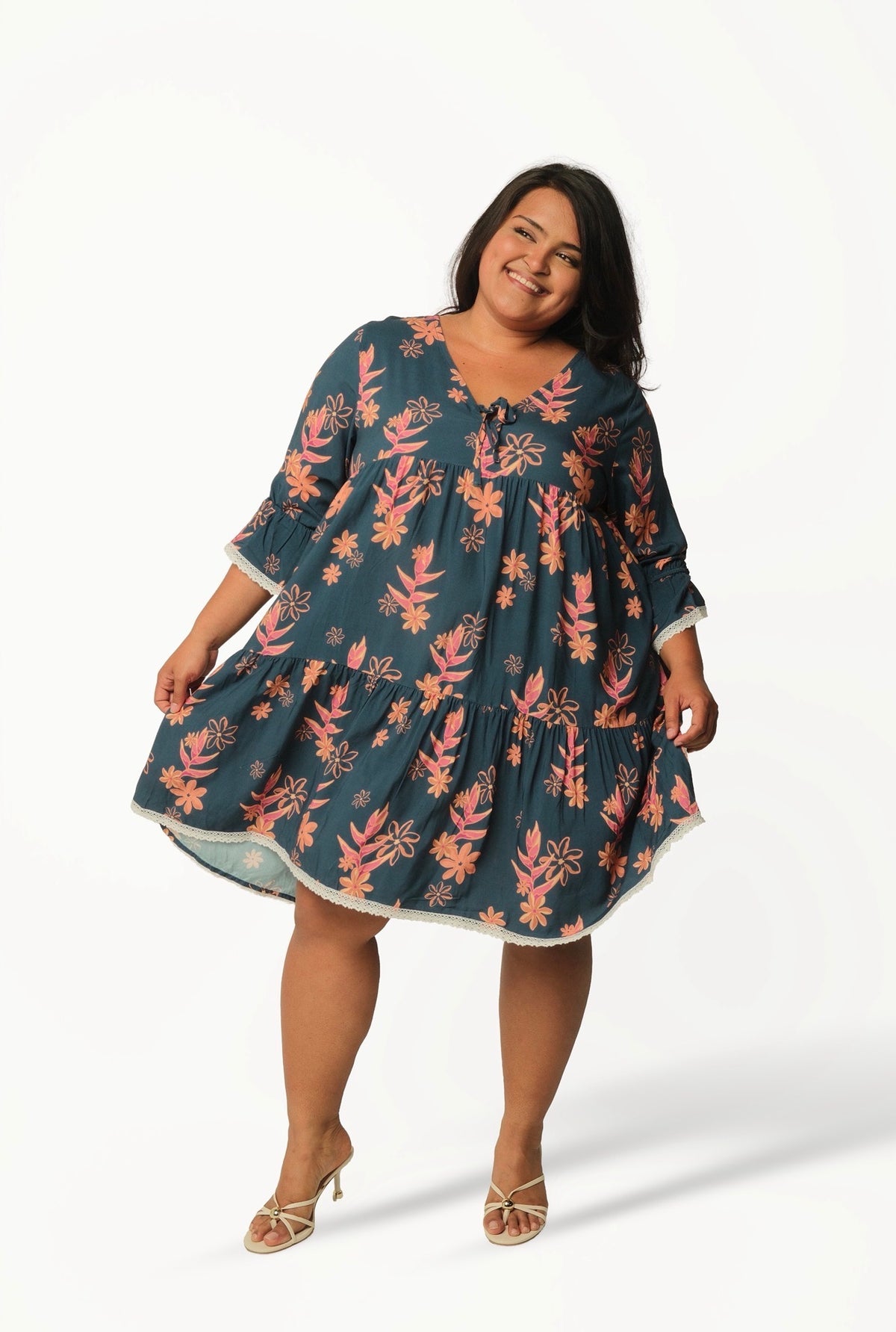 BLUE HELECONIA LILIKOI DRESS