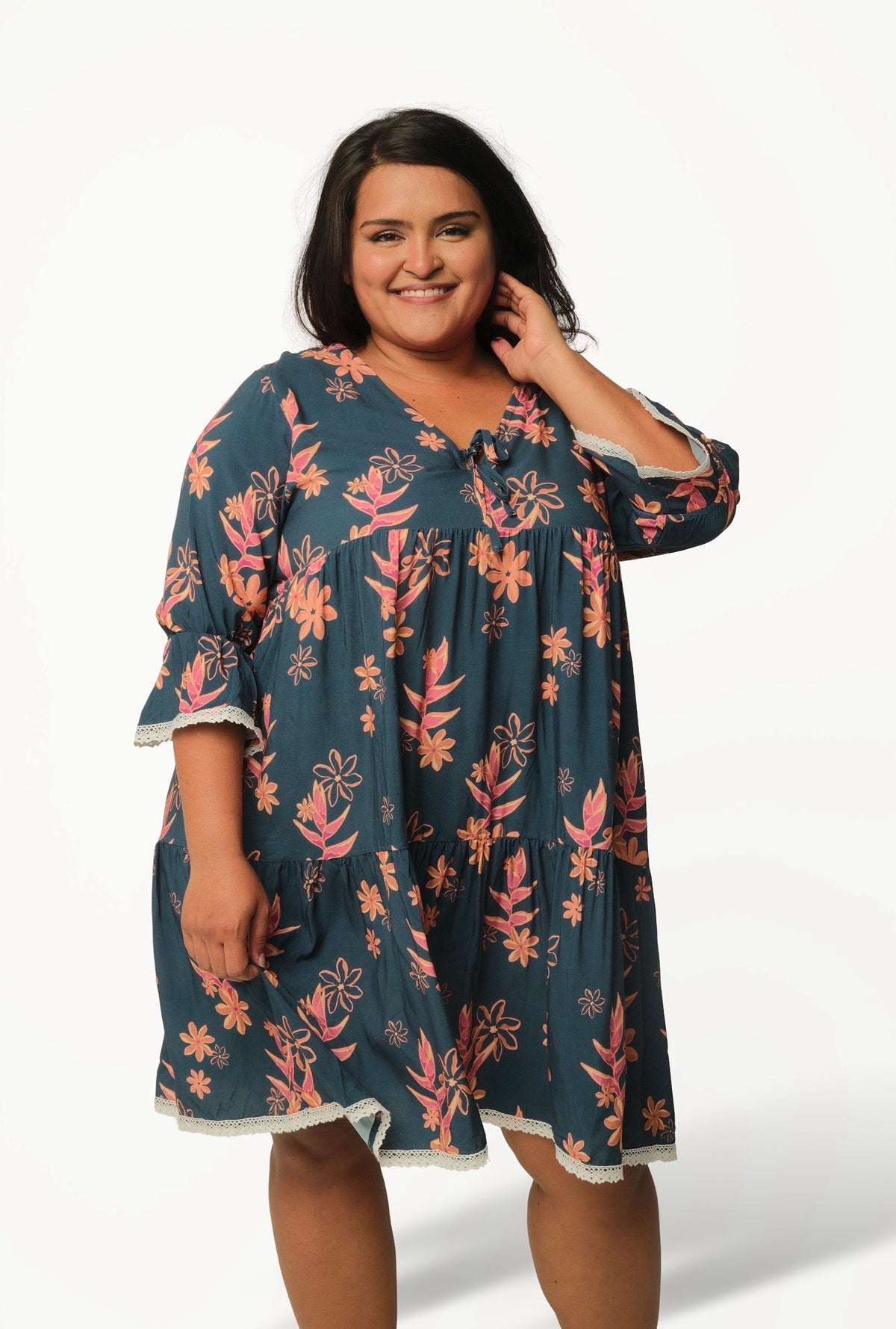 BLUE HELECONIA LILIKOI DRESS