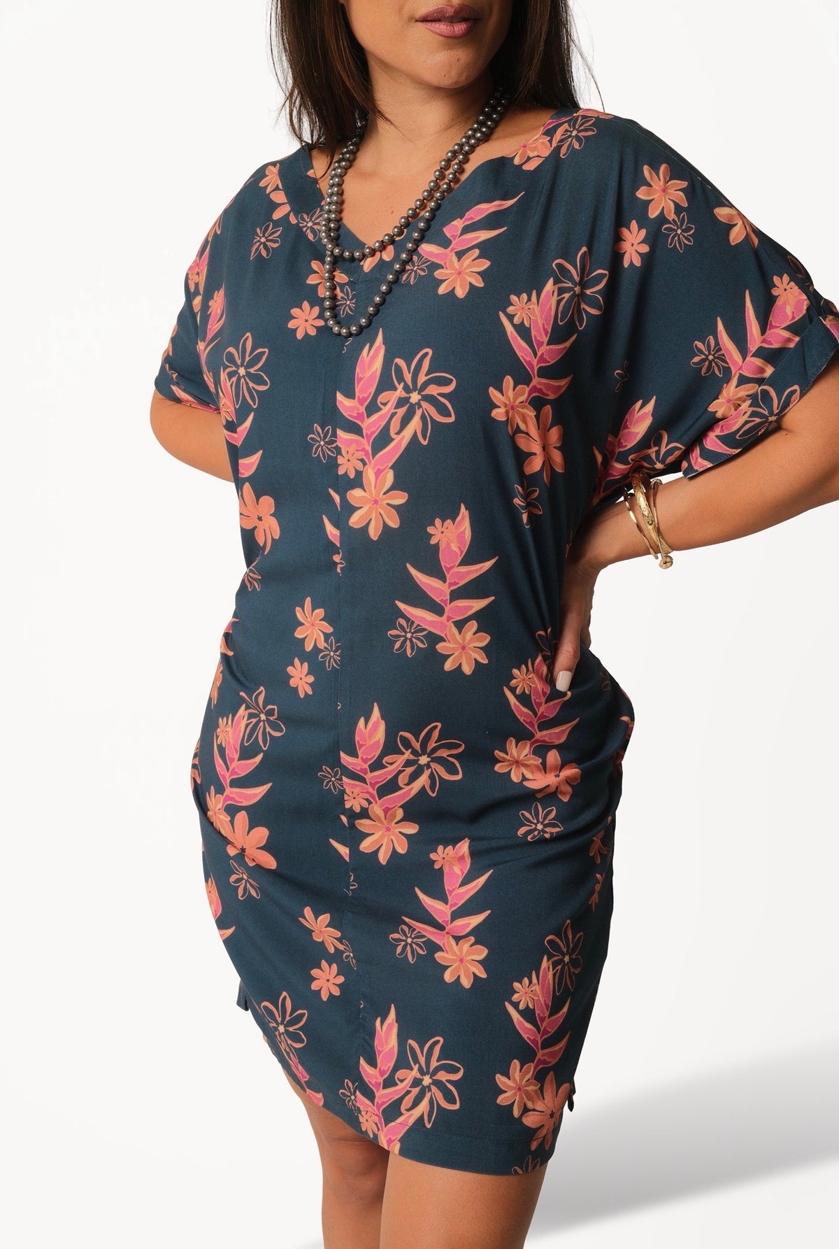 BLUE HELECONIA TEE DRESS
